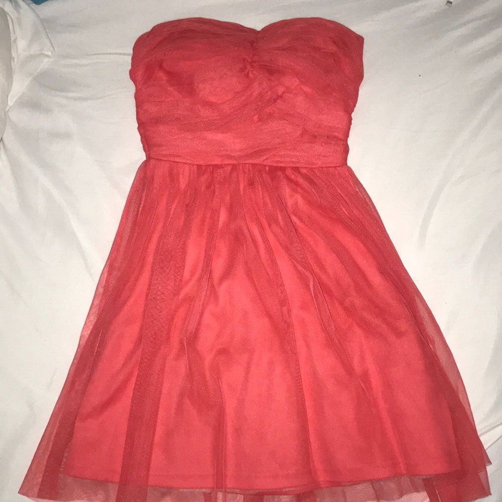 Pink strapless dress